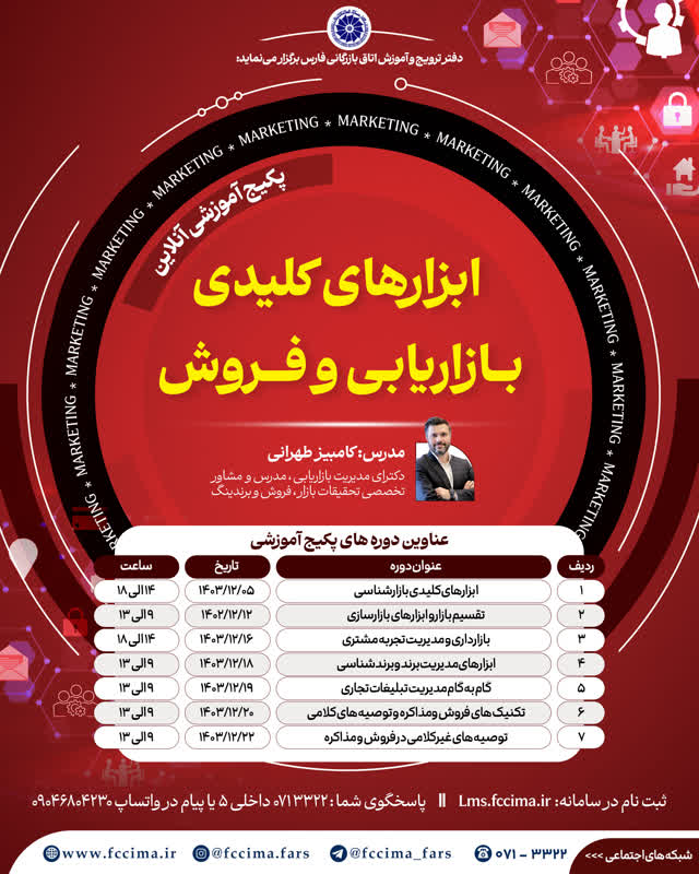        پکیج آموزشی آنلاین ابزارهای کلیدی بازاریابی و فروش 